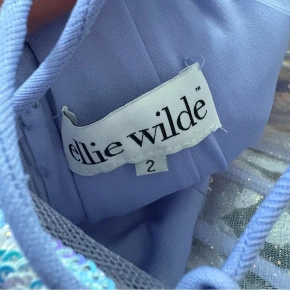 Ellie Wilde Periwinkle Sequin Gown Size 2